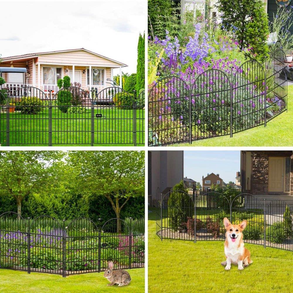 Tall Garden Fence Animal Barrier with Gate, 32 in(H) 16 Panels Garden Fences and Borders for Dogs, Dog Fence Outdoor for Yard, Total Length 35 Ft Metal Temporary Fencing│Patented