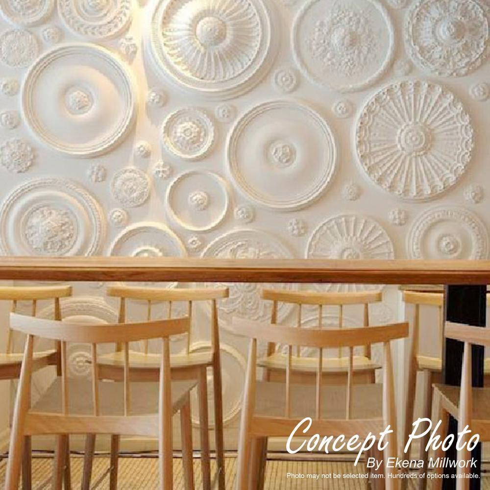 Ekena Millwork Endurathane Leaf Ceiling Medallion, 11 3/8"OD x 3 5/8"ID x 1 1/8"P (Fits Canopies up to 4 3/4"), Hand-Painted Gold Finish CM11WAAGF