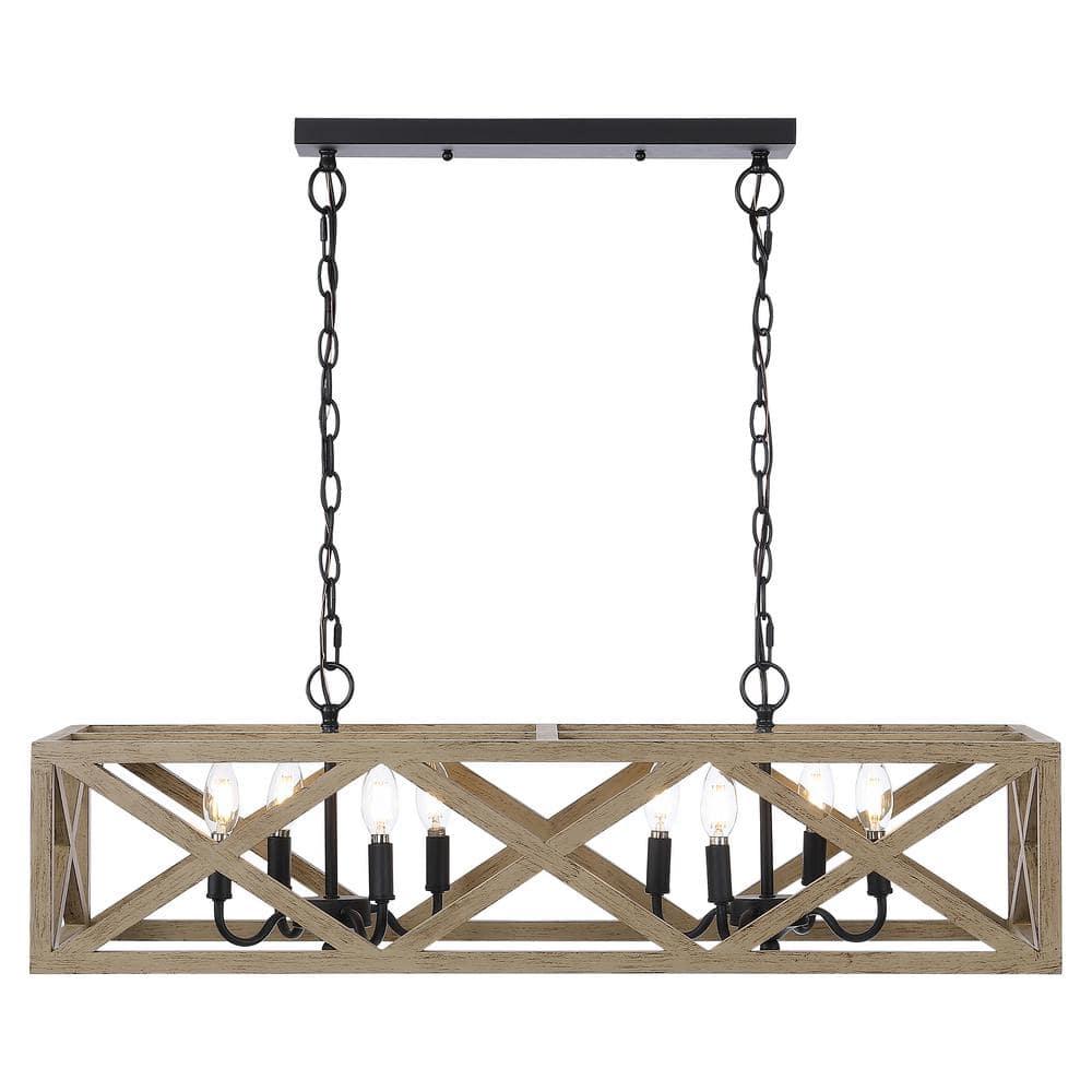 Quentin 8 Light 36" Pendant - PND4100 - Black - Safavieh