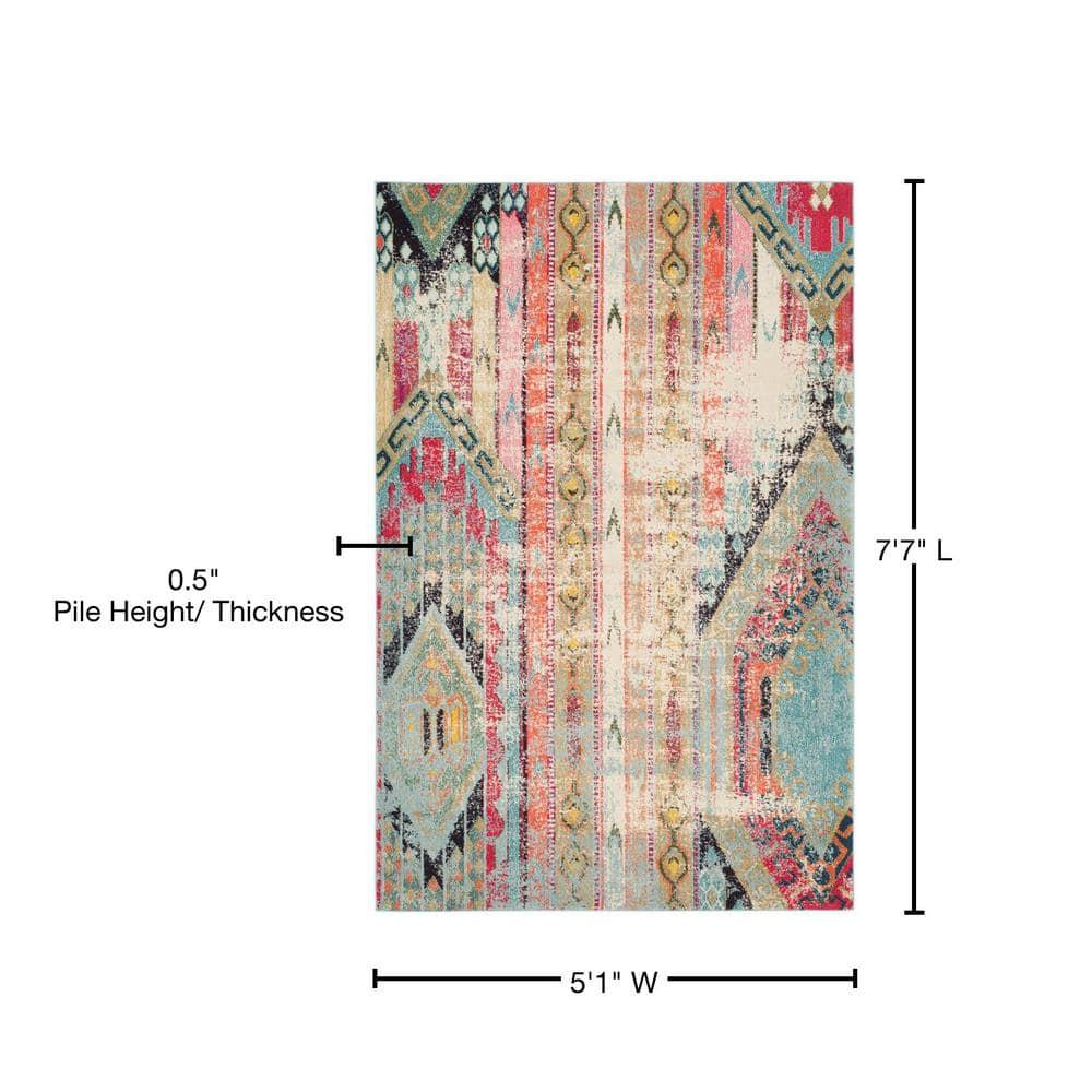 Monaco MNC222 Power Loomed Indoor Area Rug - Multi - 5'1"x7'7" - Safavieh.