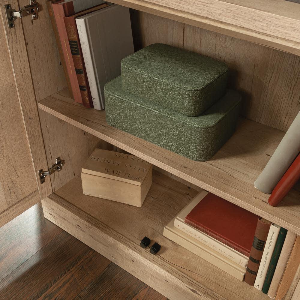 Sauder 70.866" Aspen Post Library Bookcase Prime Oak: Laminated Adjustable Shelves, MDF Frame, Metal Hardware