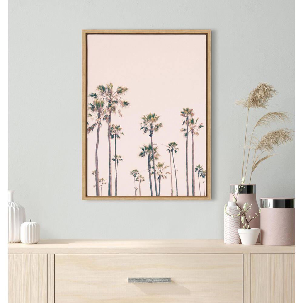 Kate & Laurel All Things Decor 18"x24" Sylvie Pink Palm Tree Paradise Framed Wall Art by Caroline Mint