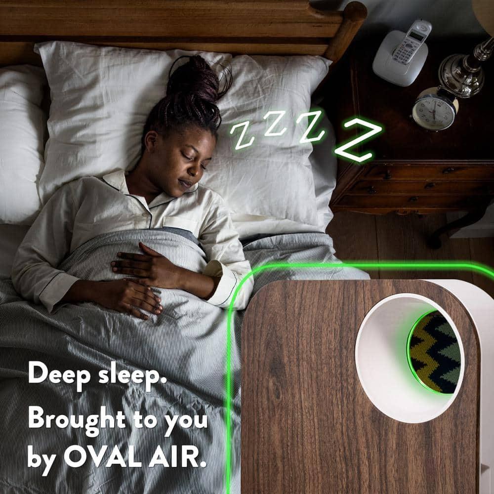 OVAL AIR OVAL AIR 3-Stage H13 True HEPA 5-in-1 Air Purifier reduces Allergies, Asthma, Pets, Odor, Smoke