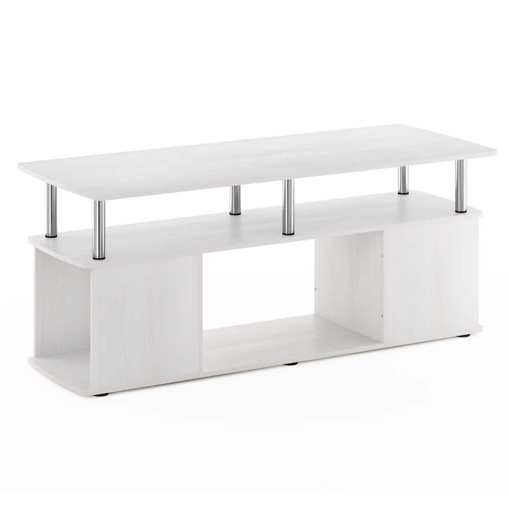 Furinno Modern TV Stand Media Entertainment Center for TV's up To 50" w/Open Storage Compartment for Living Room&Bedroom,White Oak