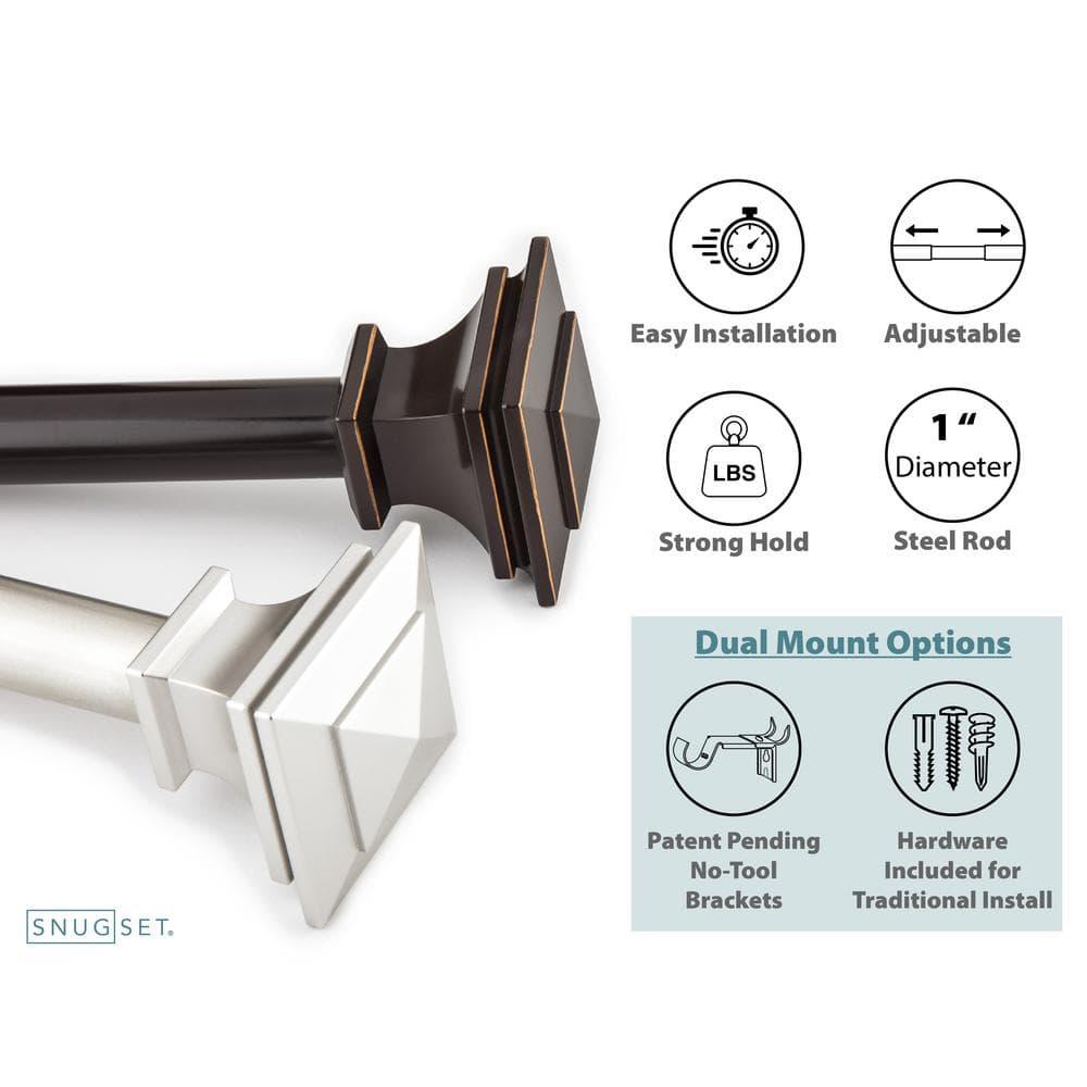 SnugSet Andrew Steel Adjustable Single Curtain Rod