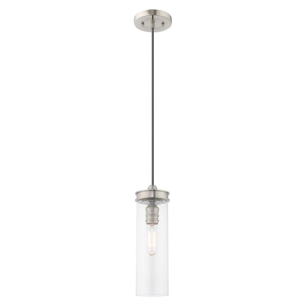 Livex Lighting Art Glass 1 - Light Pendant in  Brushed Nickel
