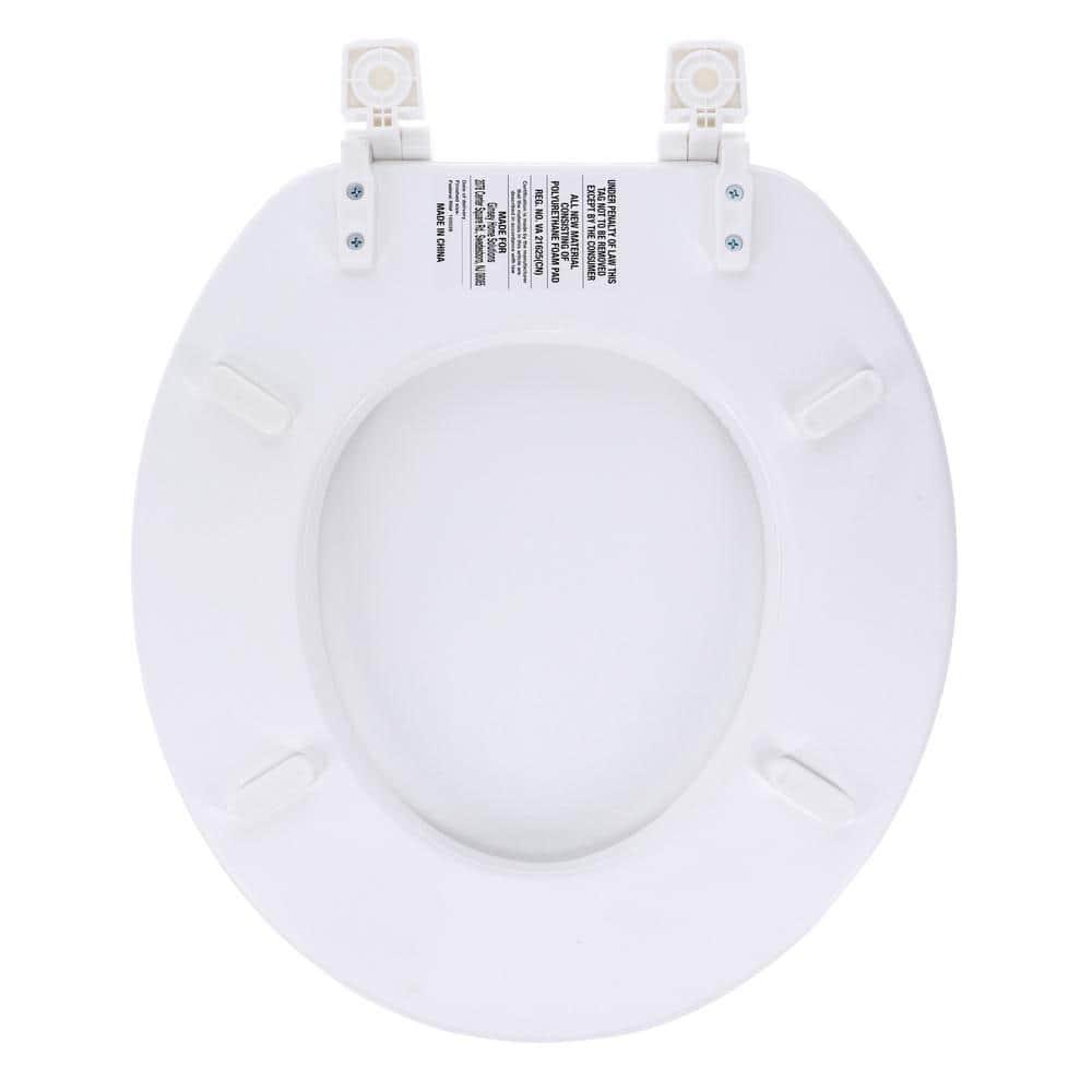 Ginsey Round Soft Cushion Toilet Seat, White