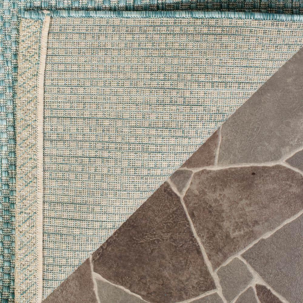 Courtyard CY8521 Power Loomed Indoor/Outdoor Accent Rug - Aqua/Grey - 2'7"x5' - Safavieh.