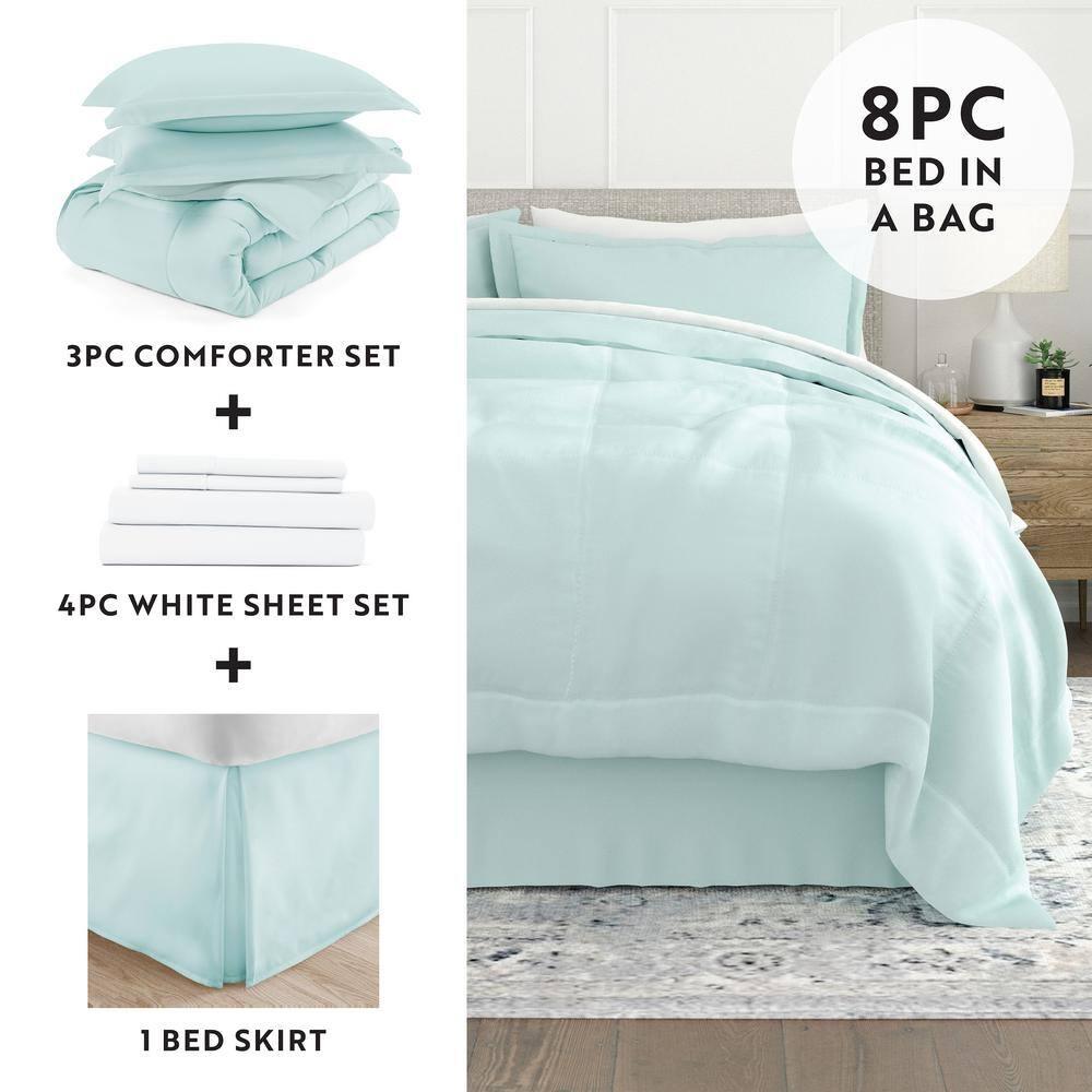IEnjoy Home Simply Soft 8 Piece Microfiber Complete Bedding Set
