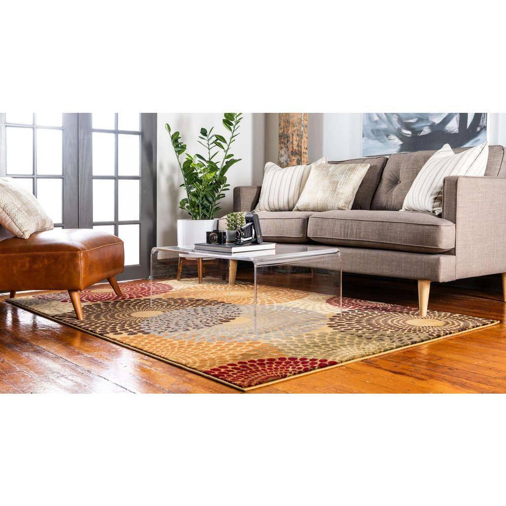 Unique Loom Barista Collection Area Rug - Java (5' 3" x 8' Rectangle Beige/Black)