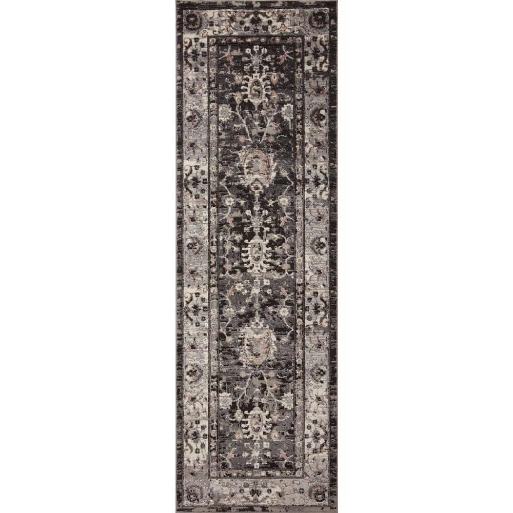Loloi II Estelle Collection EST-02 Charcoal / Grey Oriental Area Rug 7'-10" x 10'-2"