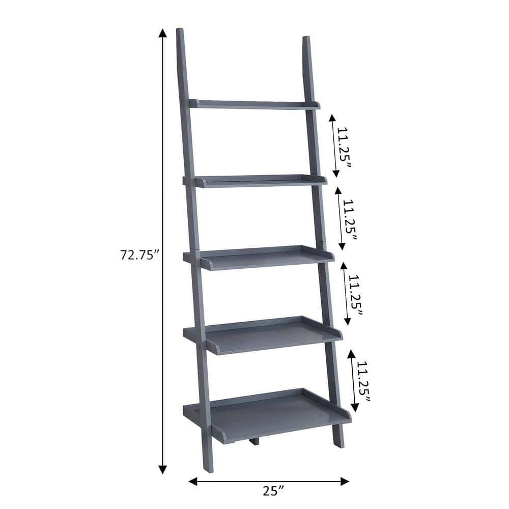 Convenience Concepts American Heritage Bookshelf Ladder, Gray