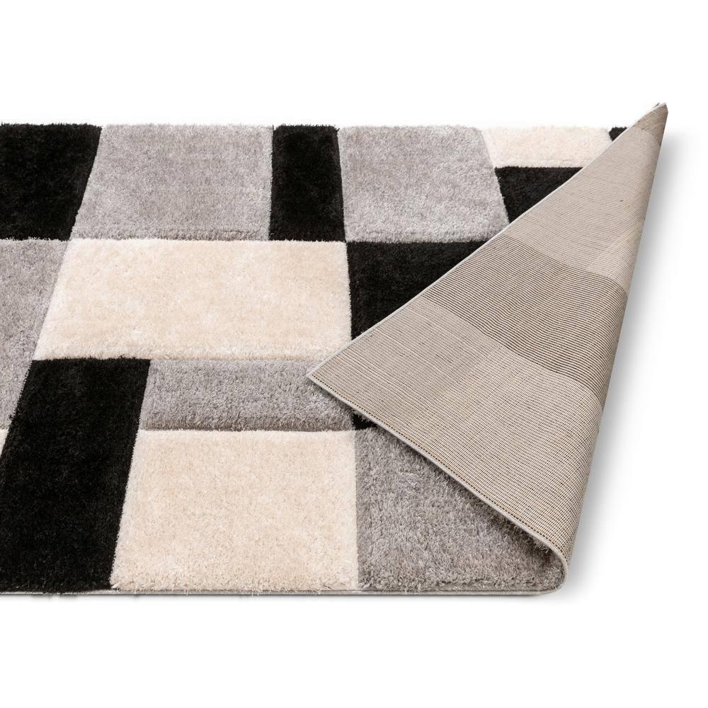 Cobina Geometric Shag Black/Gray Area Rug