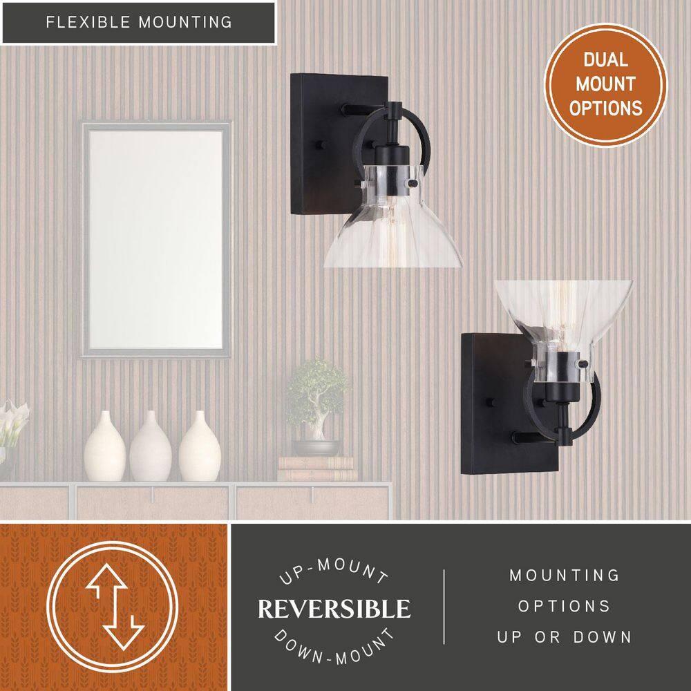 Vaxcel Ogden 1 - Light Vanity in  Matte Black