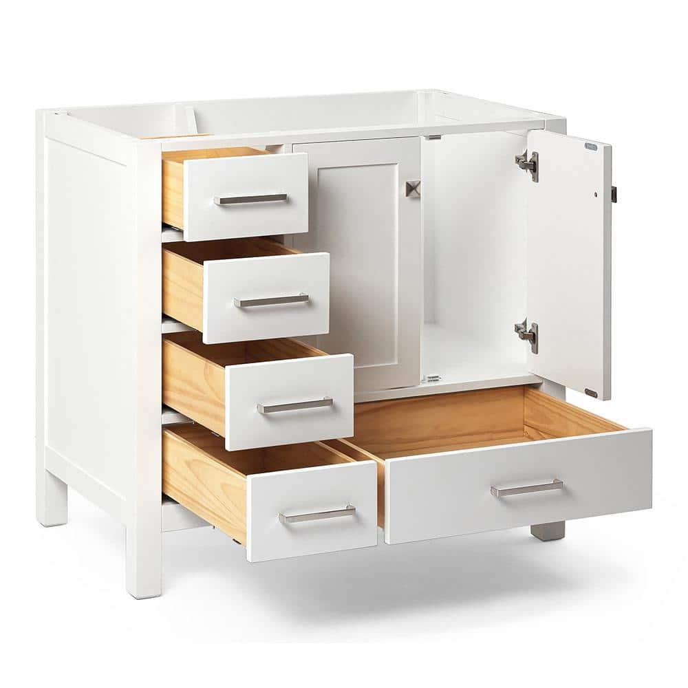 Ariel A037s-R-Bc Cambridge 36" Single Free Standing Wood Vanity Cabinet Only - White