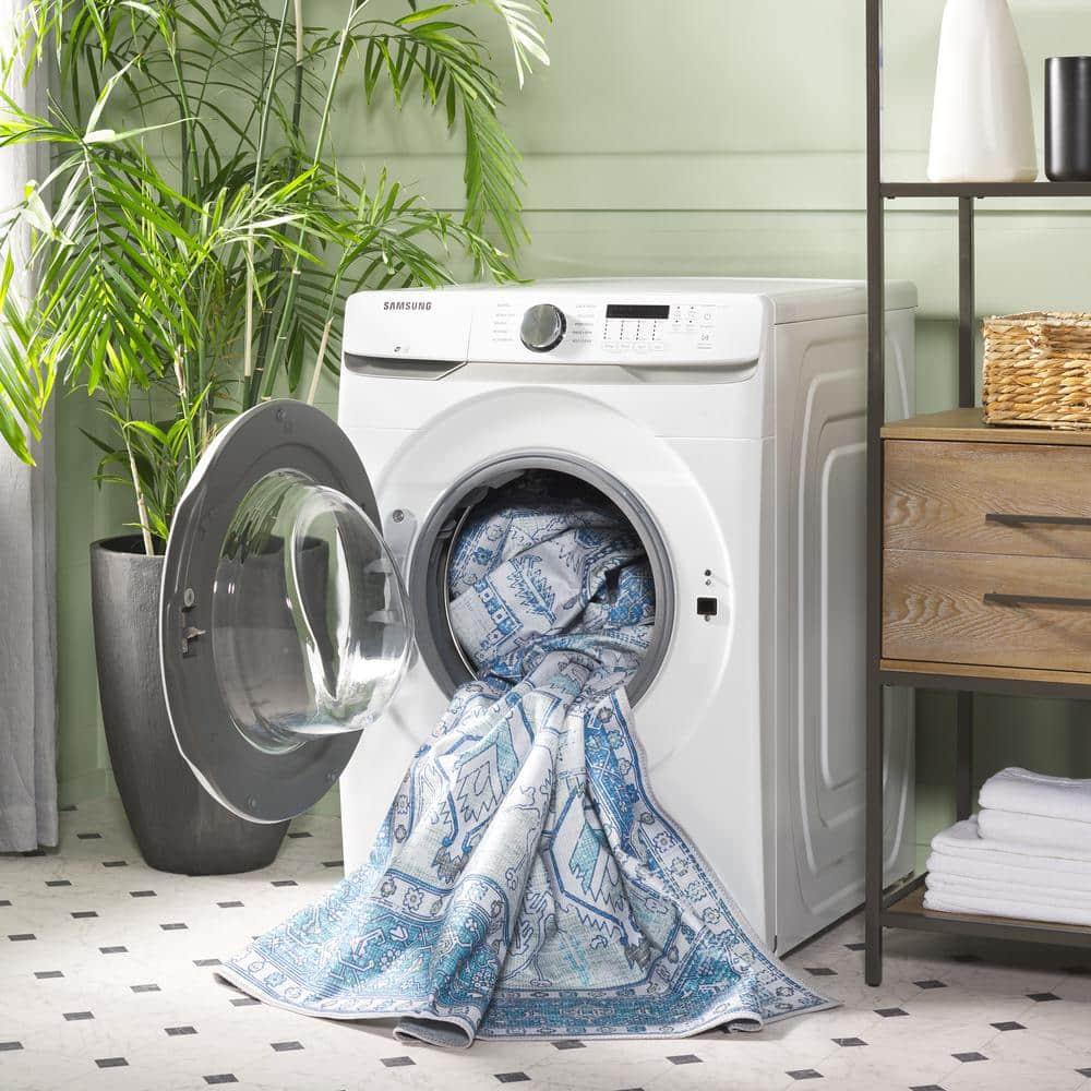 Arizona ARZ105 Power Loomed Machine Washable Area Rug - Beige/Blue - 8'x10' - Safavieh.
