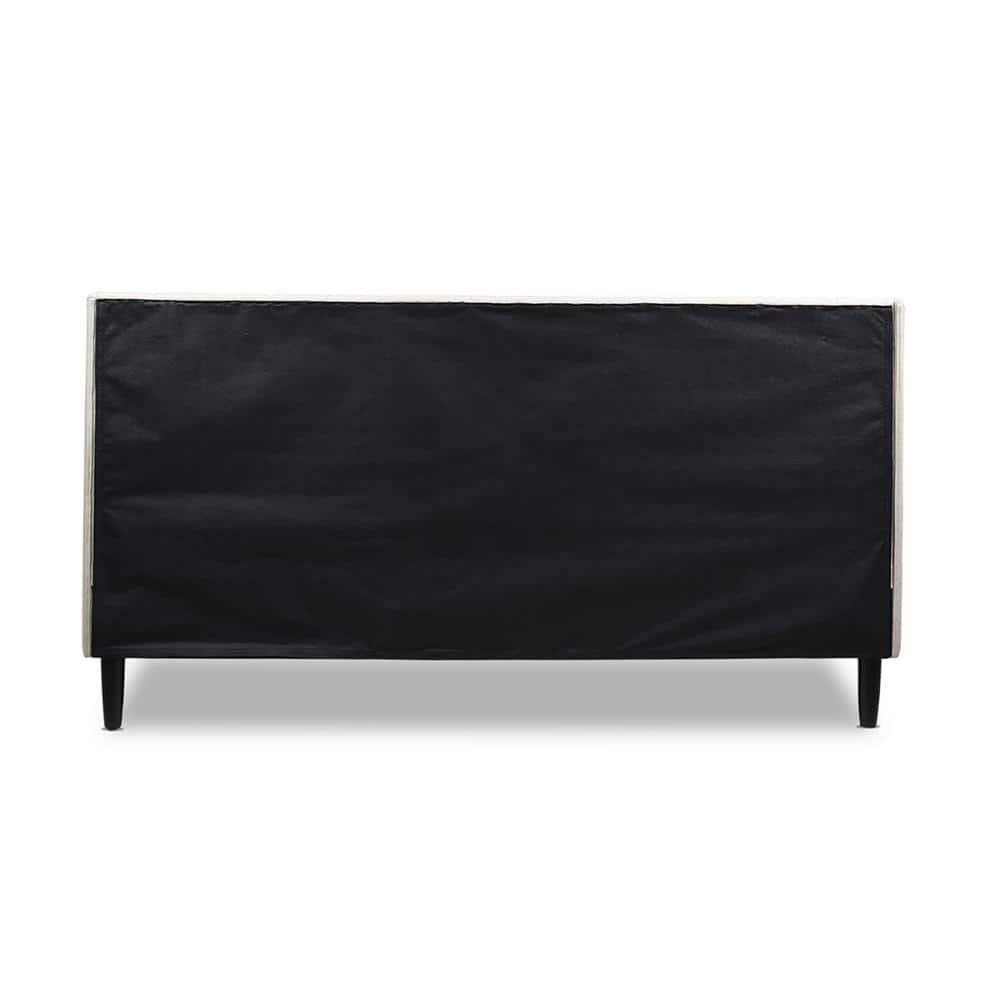 Aspen Vertical Tufted Headboard Platform Bed Set King Light Beige Linen
