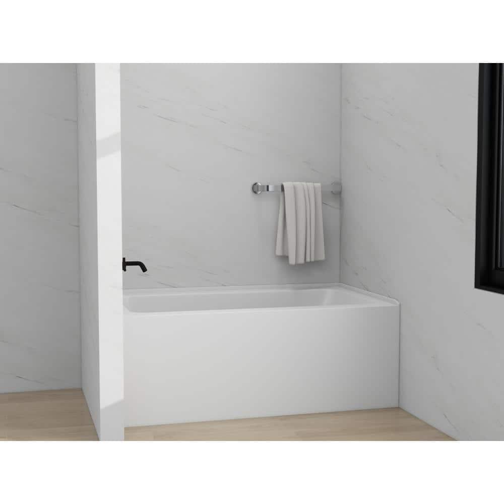 Alcove Soaking Skirt Bathtub with Overflow and Drain