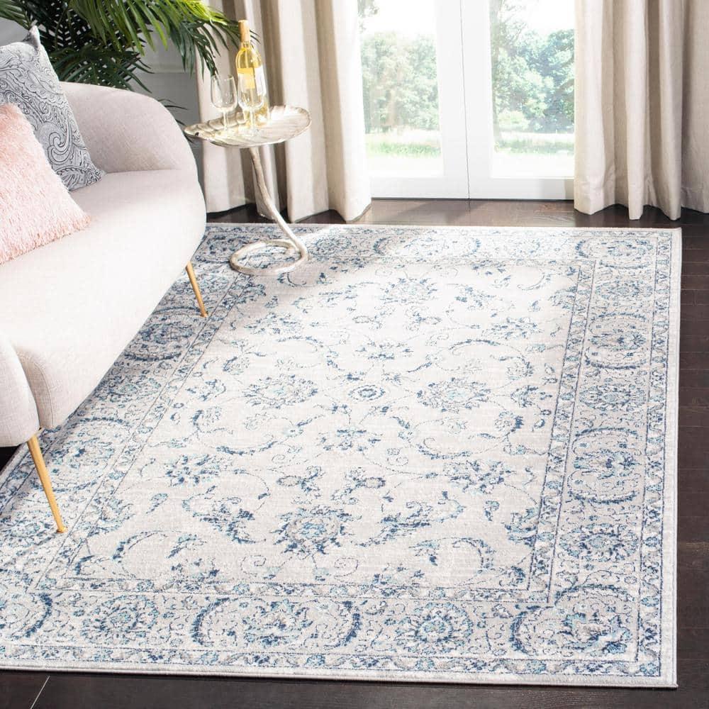 Brentwood BNT854 Power Loomed Indoor Area Rug - Light Grey/Blue - 8'x10' - Safavieh