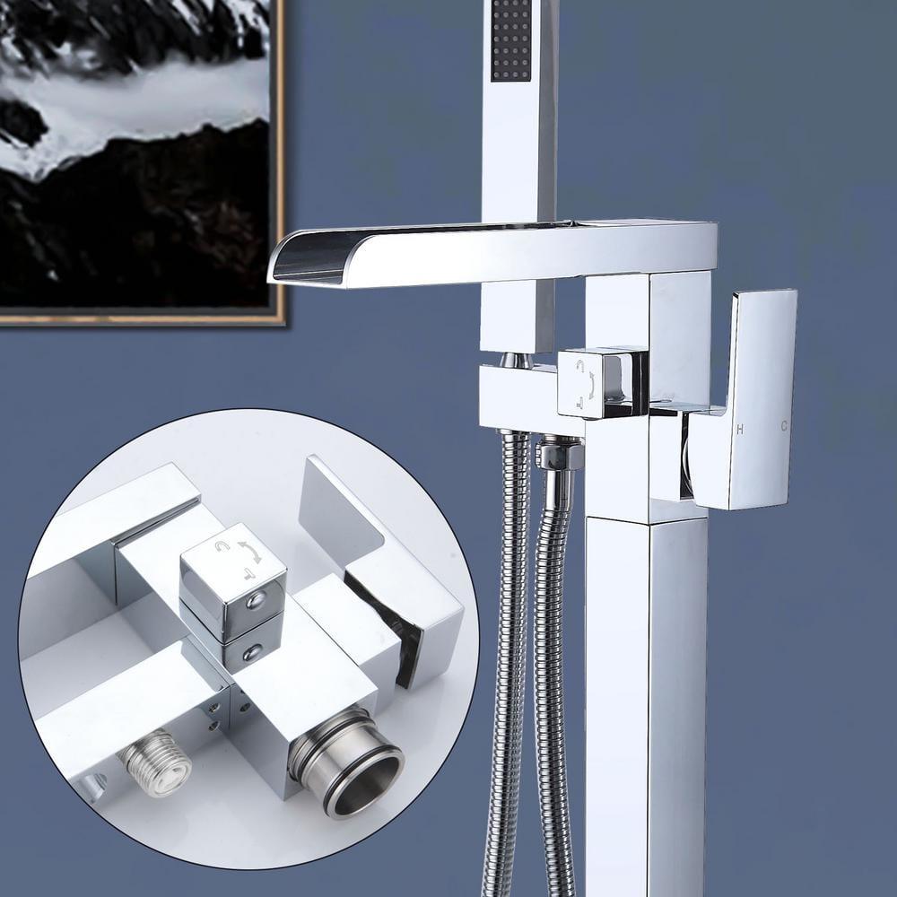 1 Handle Bathroom Freestanding Tub Filler with Diverter