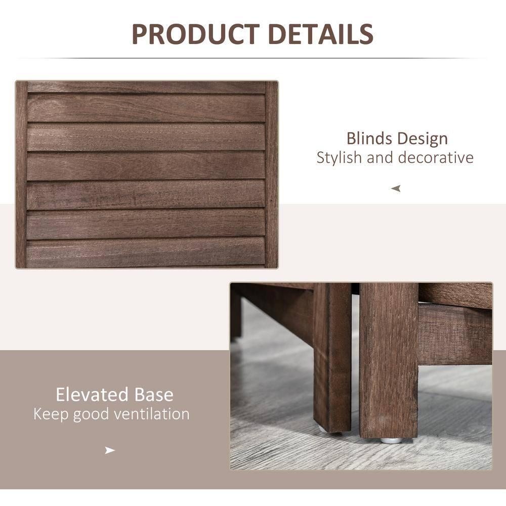 HOMCOM 4-Panel Folding Room Divider, 5.6 Ft Freestanding Paulownia Wood Privacy Screen Panel with Storage Shelves for Bedroom or Office, Walnut