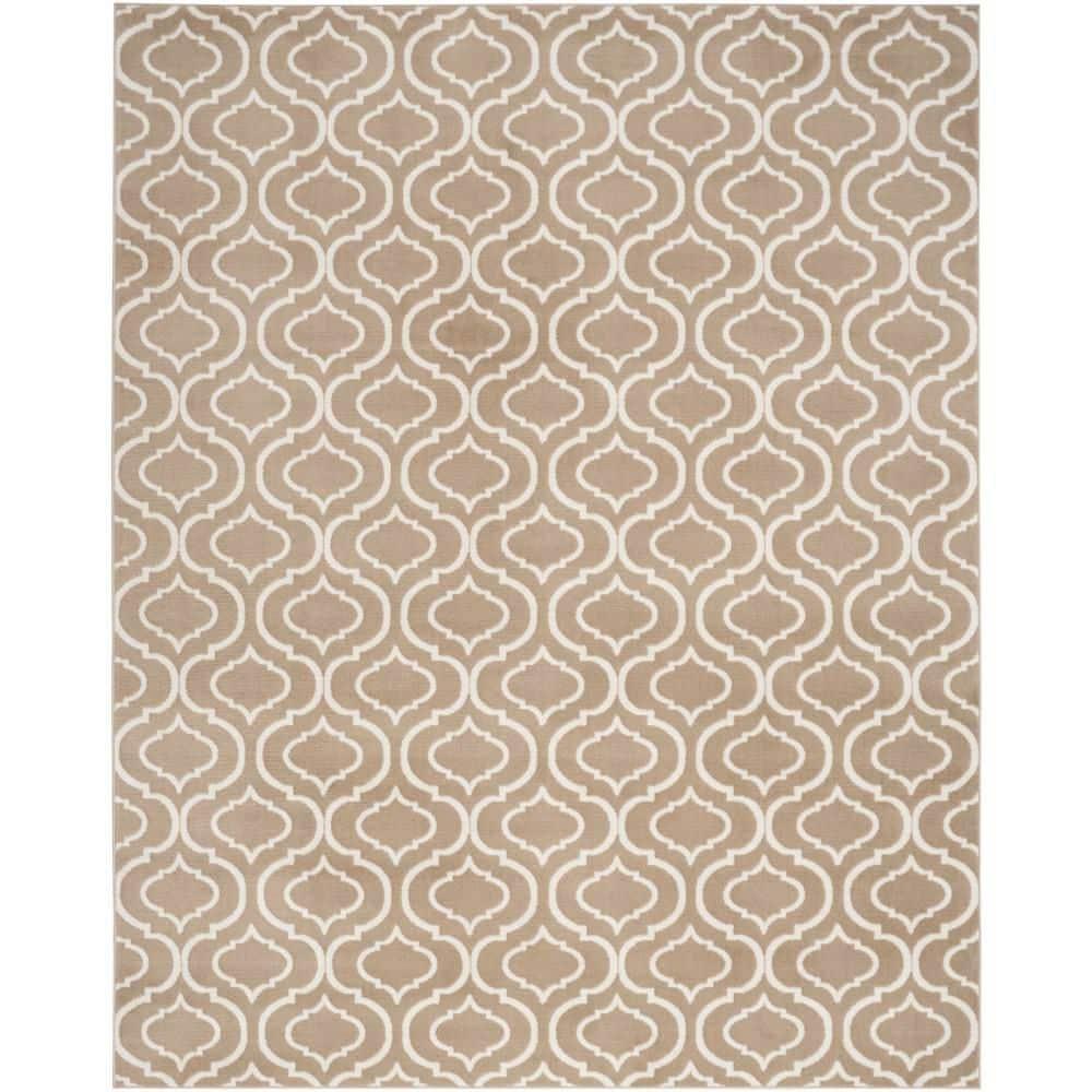 Nourison Jubilant Moroccan Trellis Indoor Area Rug Taupe 7'10"x9'10"