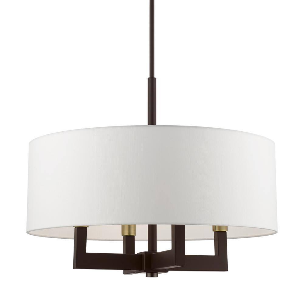 Livex Lighting Cresthaven 4 - Light Chandelier in  Bronze/Antique Brass