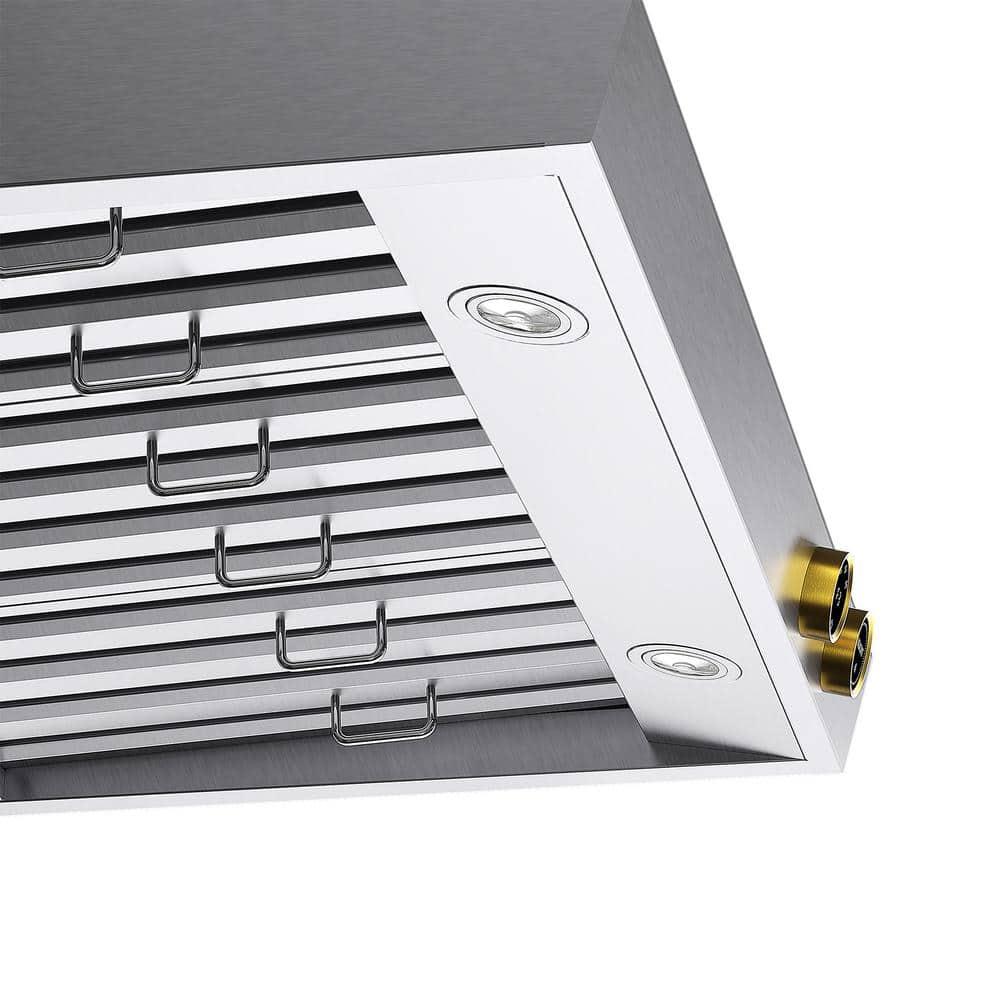 36 in. 900 CFM Ducted Under Cabinet Range Hood in Stainless Steel with Gold Accents and Digital Controls