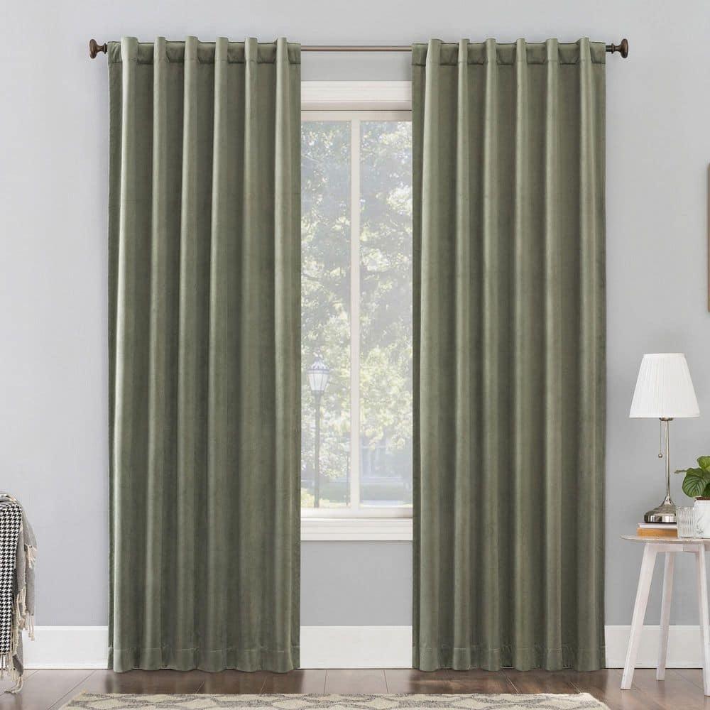 Sun Zero Velvet Noise Reducing Thermal Extreme 100% Blackout Back Tab Curtain Panel