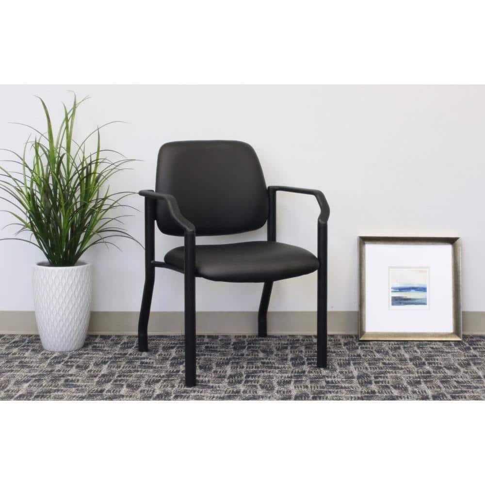 Boss Office Products Stackable Vinyl Seat Reception Chair with Metal Frame