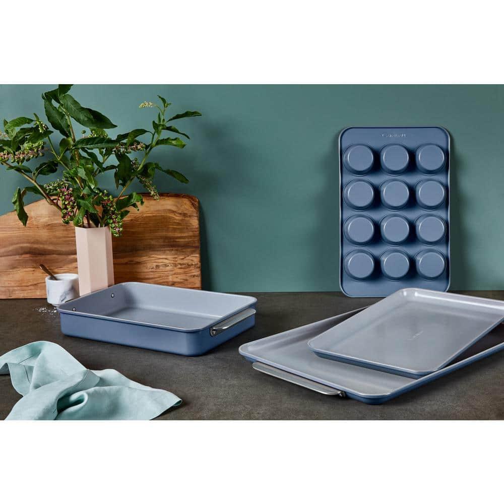 Caraway Non-Stick Ceramic Half Bakeware Set Slate: Baking Sheet, Muffin Pan, Baking Pans, 5-Piece Set, Hand Wash