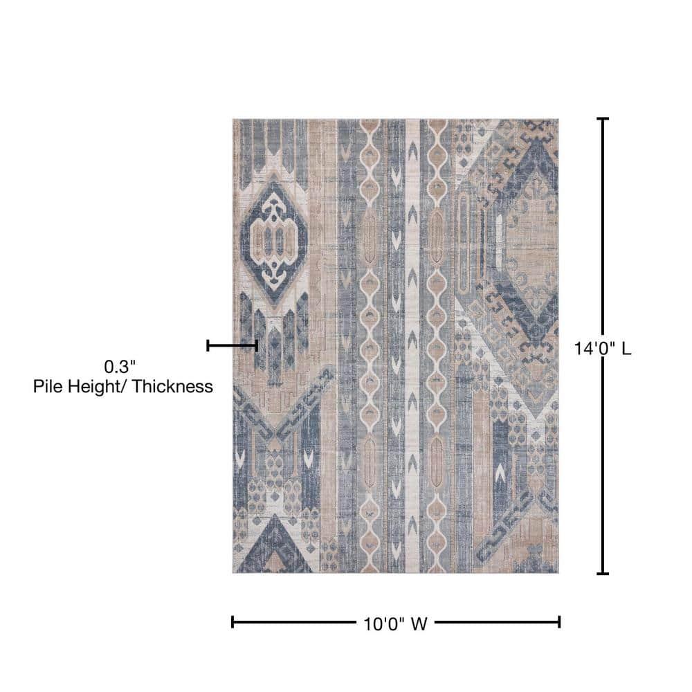 Unique Loom Portland Collection Area Rug - Orford (10'  x 14' 1" Rectangle Navy Blue/Blue)