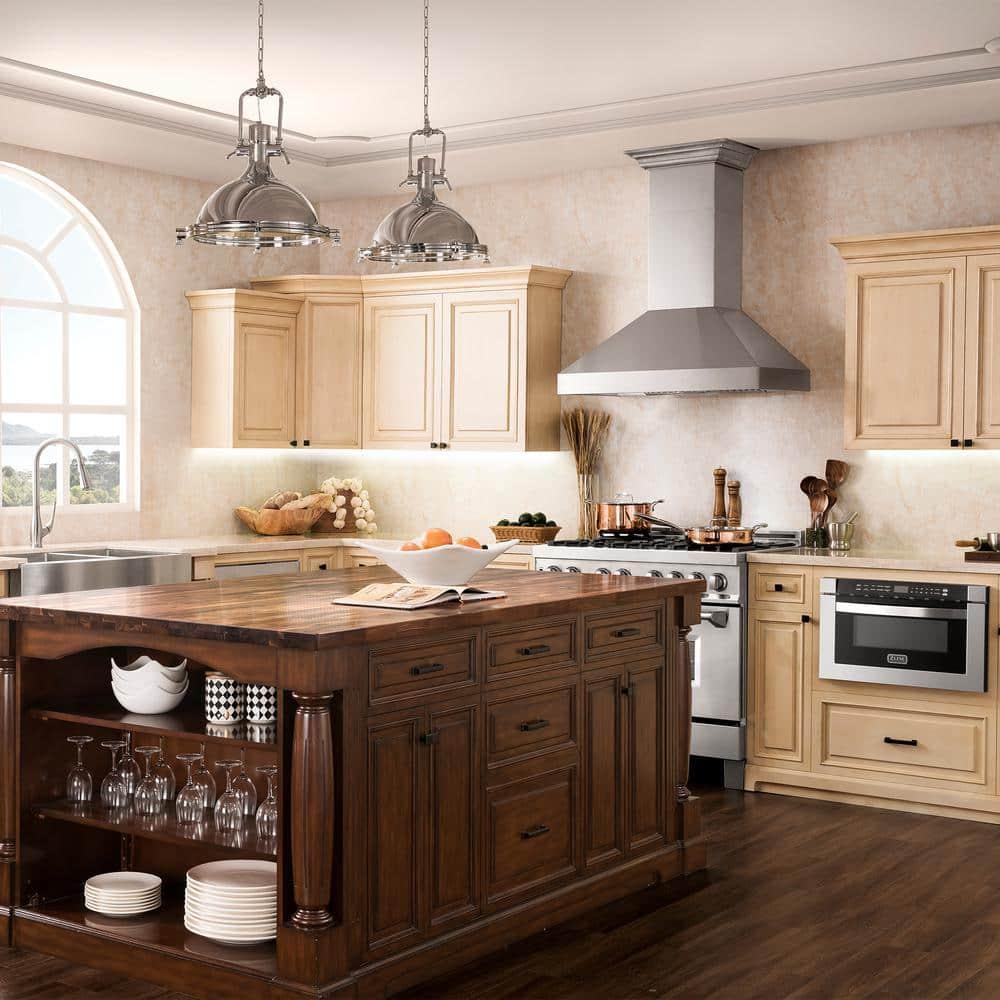 ZLINE ZLINE 36 in. Designer Series Satin Stainless Steel Convertible Vent Wall Mount Range Hood 8KBS-36