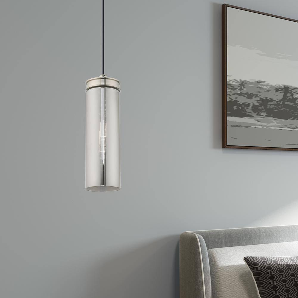 Livex Lighting Art Glass 1 - Light Pendant in  Brushed Nickel