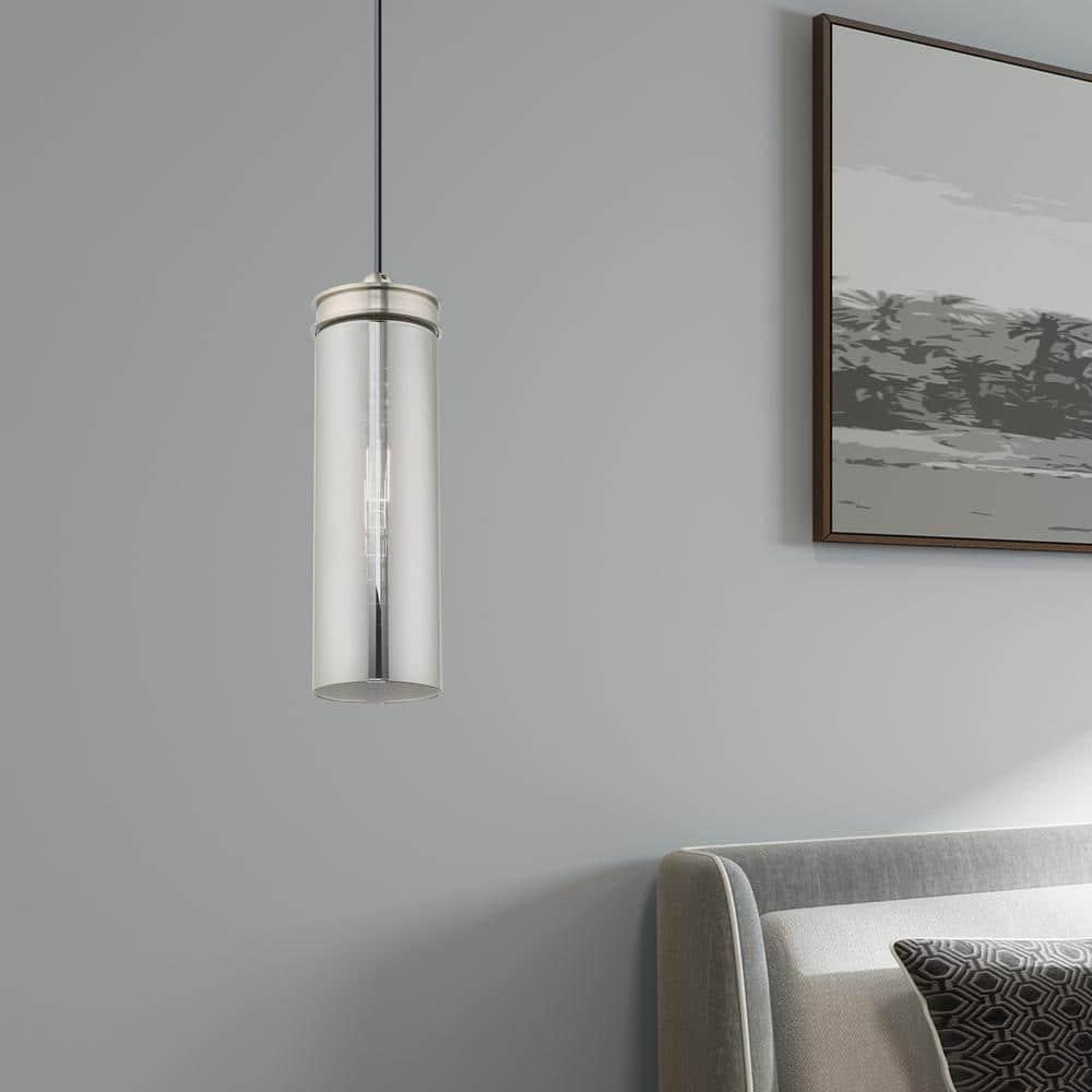 Livex Lighting Art Glass 1 - Light Pendant in  Brushed Nickel