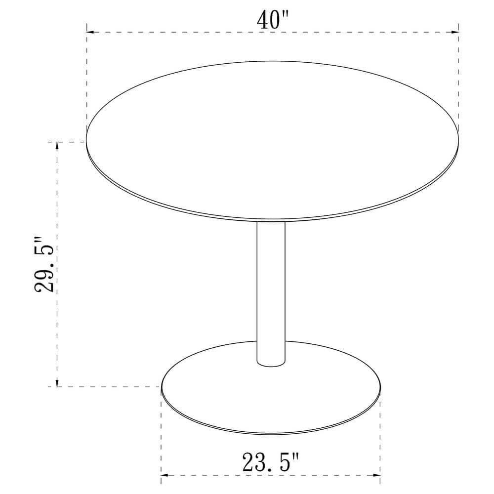 Coaster Lowry Round Pedestal Contemporary Wood Dining Table in White