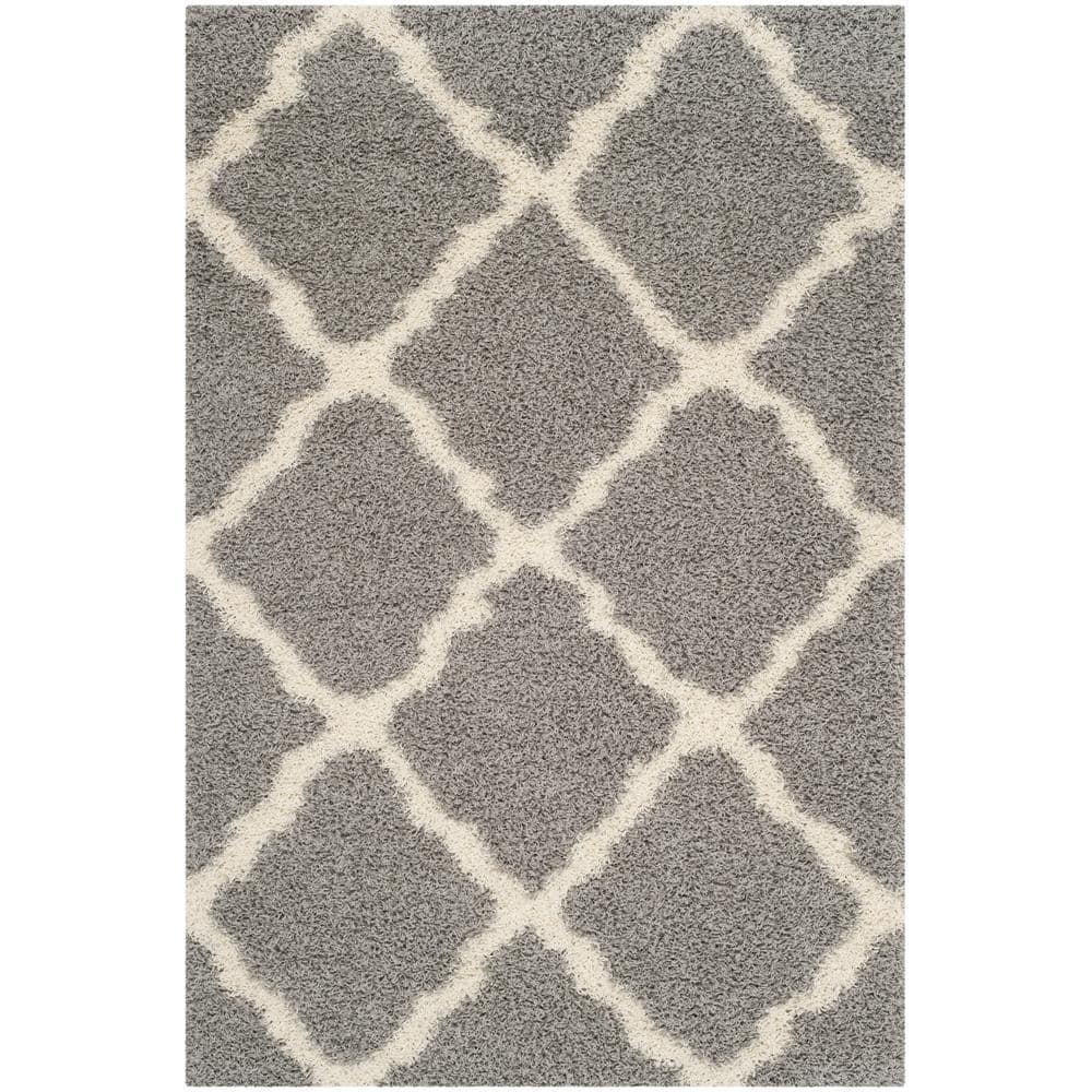 Dallas Shag SGD257 Power Loomed Indoor Area Rug - Grey/Ivory - 5'1"x7'6" - Safavieh.