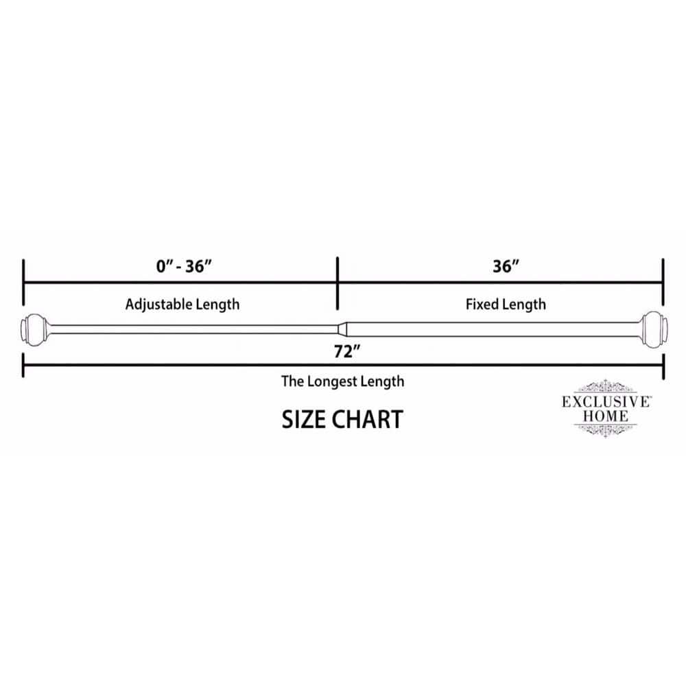 Exclusive Home 36"-72" Ogee Curtain Rod - Matte Black