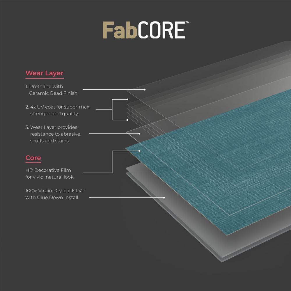 GlueCore Fab 28mil x 12" W x 24" L Adhesive Vinyl Tile Flooring