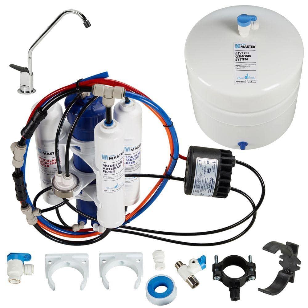Home Master TMAFC-ERP Artesian Full Contact Reverse Osmosis System, 7-Stages, Patented 2-Pass Alkaline Remineralization, Fast 4.5s Fill Rate, 1:1 Waste Ratio, 8.5” Catalytic Carbon, 5-Yr Limited Parts