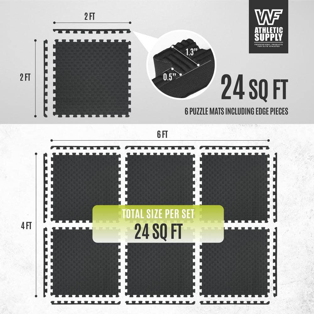 CAP CAP Interlocking Exercise Foam Mats, 24 SQ.FT Diamond, TATAMI, T-Pattern 3/4-Inch Thickness Tiles