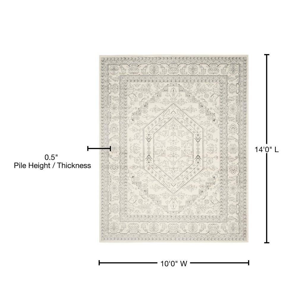 Adirondack ADR108 Power Loomed Area Rug - Ivory/Silver - 10'x14' - Safavieh.
