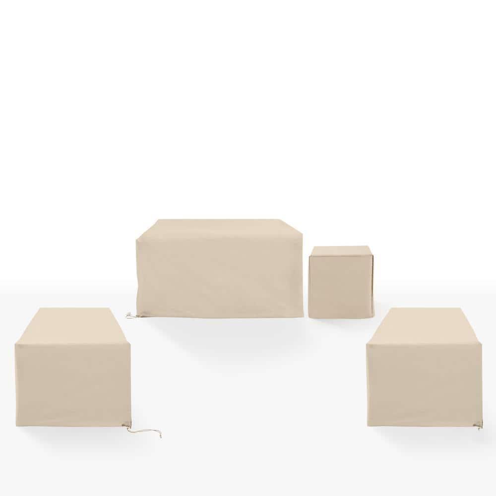 30 x 58 x 36.5 in. Outdoor Furniture Cover Set, Tan - 4 Piece