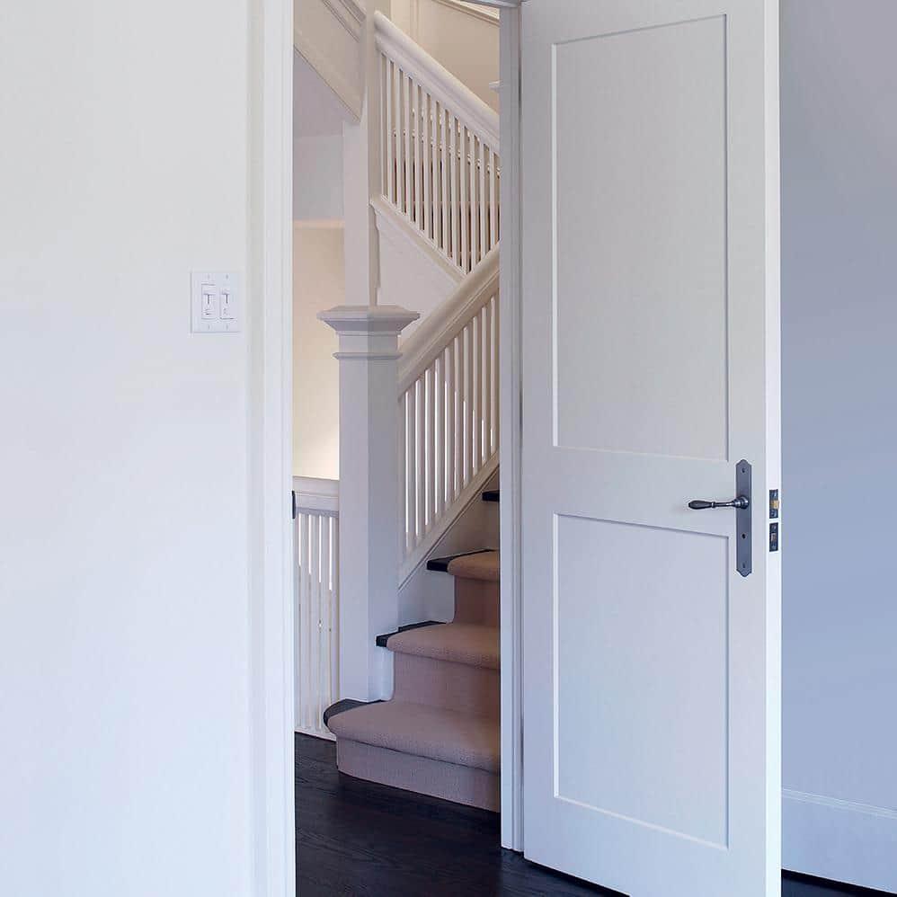 36" x 80" White Primed MDF Interior Door with Oil Rubbed Bronze Hinges