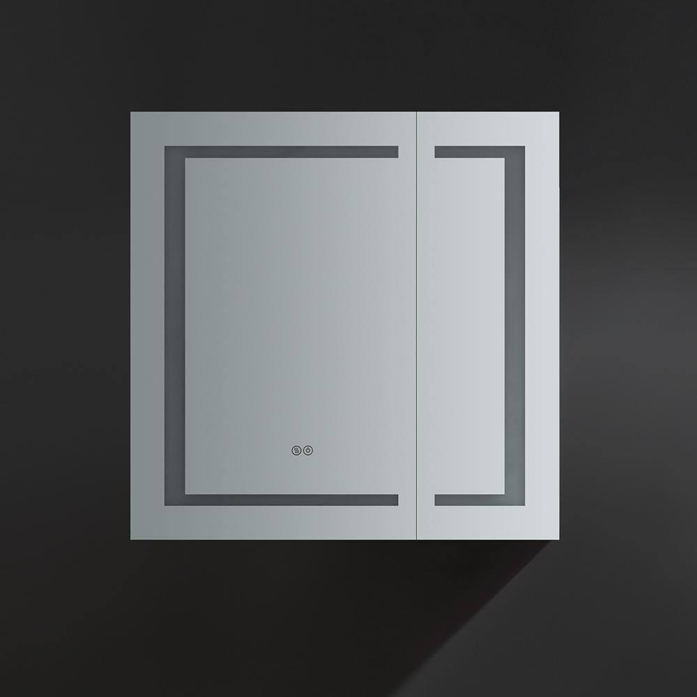 Fresca Spazio 30x30" LED Lighting Aluminum Bathroom Medicine Cabinet in Mirrored