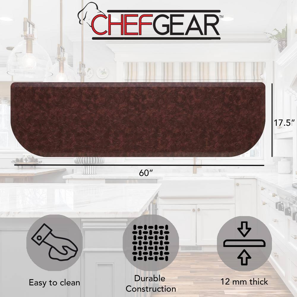 Chef Gear Clarance Wellness Kitchen Mat, Red, 17.5x60