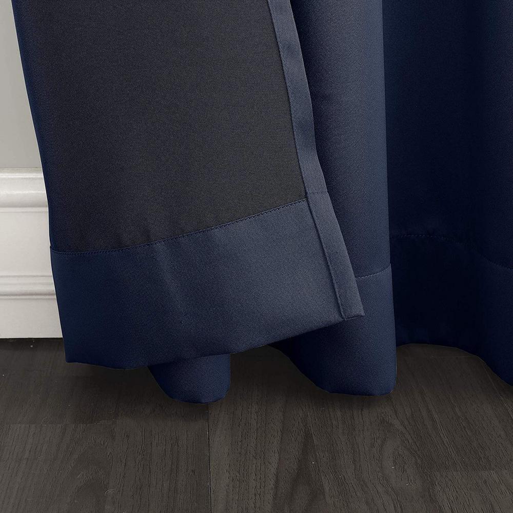 Sun Zero Bartlett Grommet Room Darkening Extra Wide Patio Curtain Panel, 100"X84", Navy Blue
