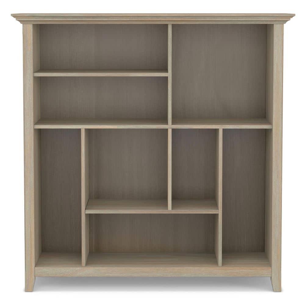 Simpli Home Amherst 44"W Solid Wood Multi Cube Bookcase with 8 Different Sized Storage Cubbies