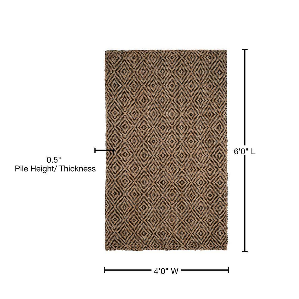 Natural Fiber NF181 Hand Woven Indoor Area Rug - Natural/Black - 4'x6' - Safavieh.