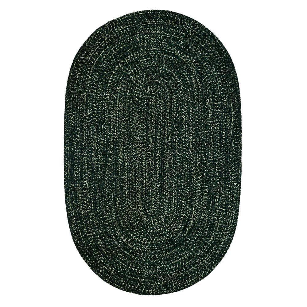 Better Trends Chenille Tweed Braid Collection is Durable and Stain Resistant Reversible Indoor Area Utility Rug 100% Polyester in Vibrant Colors, 96" x 120" Oval, Diluth & Emerald